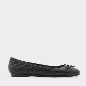 Aldo Quilted Black Flats with Bow, size 10